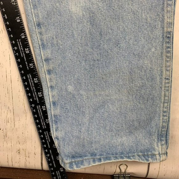 Wrangler 38x30 Straight Fit Faded Mid Rise Light Blue Jeans Pants Denim Mens - Picture 10 of 12